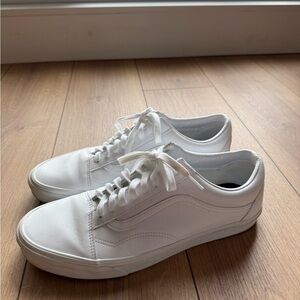 Vans Men's White Low-Top Leather Sneakers